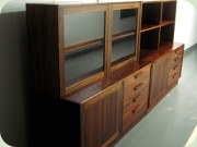 Troeds Domi Monte Nils
                          Jonsson Swedish 60's sidebiard with glass door
                          cabinet and bookshelf