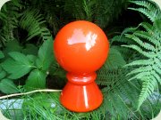 60's orange red glass table lamp