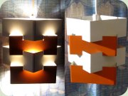 IKEA Nift orange och
                          vit liten taklampa 60-tal Kronobergs
                          Belysning