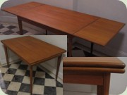 Matbord teak med utdragsskivor, dansk design 50-tal eller 60-tal