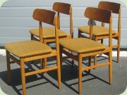 Set of 4 Scandinavian
                          50's or 60's teak and beech chairs