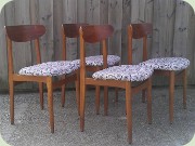 Set of four 50's or 60's Swedish or Danish design teak & oak dining chairs