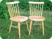A pair of beech
                          kitchen chairs