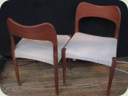 A pair of teak side chairs, Danish design by Arne Hovmand-Olsen, Mogens Kold.