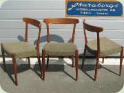 Three beautifully sculpted Danish style teak chairs by Skaraborgs Möbelindustri Tibro