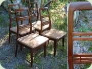 Set of 4 very well made 60's or 70's dark
                          walnut high back dining chairs, probably made
                          in Denmark