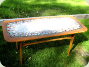 Swedish 60's teak and
                          mosaic coffee table