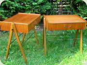 A pair of Swedish 60's
                          teak bedside tables with drawer
