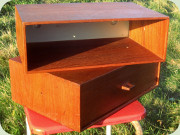 Two teak wall mounted
                          bedside tables