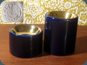 Cobalt blue
                          candlesticks by Andersson & Johansson,
                          Höganäs