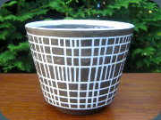 Swedish 60's brown and
                          white flower pot by Upsala Ekeby for Turitz
                          &Co