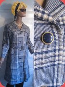 Vintage 60's glencheck coat, spring/fall. Swedish design from Tebewe Modeller