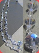 Vintage two strand aurora borealis crystal necklace