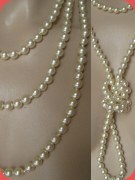 Long flapper style faux pearl necklace, 150 cm!