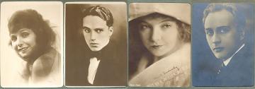 Album innehållande 42 vintage vykort med
                        skådespelare & filmstjärnor från 1910-talet
                        & 20-talet