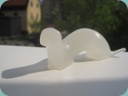 White crystal glass
                          ferret weasel or marten by Hadeland Glassverk,
                          Norway