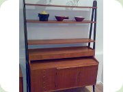 50s Swedish bookcase with black. open
                          sides