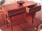 50s teak hallway table
                          with 2 drawers