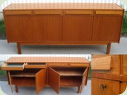 Sidebord i teak med 4
                          lådor, 60-tal
