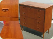 Swedish 50's or 60's
                          teak chest of drawers