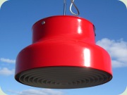 Red Bumling Swedish
                          design ceiling lamp by Anders Pehrson Ateljé
                          Lyktan 1968