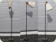 50's black lacquered
                          floor lamp with tiltable shade
