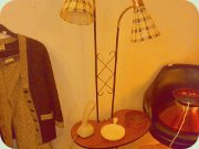 50s Swedish
                          twoarmed standard lamp with kidneyshaped
                          table