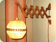 60's teak wall lamp