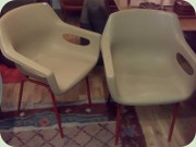 Hobnob plastic armchairs