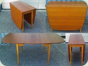 Swedish 50's teak
                          & oak drop leaf dining table by Tengblads
                          Möbler Landsbro