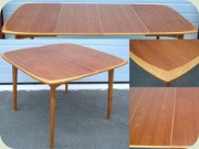 Swedish 50's teak
                          & oak dining table with leaves