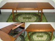 Swedish 60's large
                          walnut dining table with leaf by Skaraborgs
                          Möbelindustri Tibro