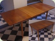 Swedish 50's or 60's
                          rectangular dining table with extension
                          leaves, Hugo Troeds Bjärnum