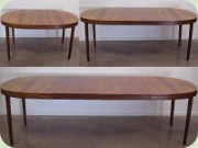 Swedish 60's rosewood
                          oval dining table with leves, Skaraborgs
                          Möbelindustri, Tibro.