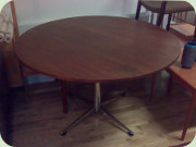 Teak steel base dining
                          table