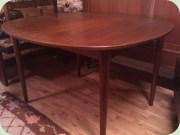 Teak
                          dining table, Kindt-Larsen, Seffle
                          Möbelfabrik