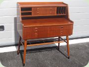 50's mahogany secretary with magazine
                          shelf, Scandinavian design