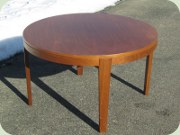 Swedish 60's round
                          walnut occasional table