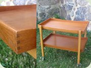 60's oak serving cart
                          with removable teak trays IKEA Freddy