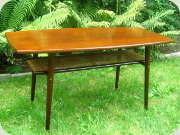 Swedish 60's teak
                          coffee table with magazine shelf