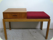 Swedish 60''s teak
                          & oak telephone bench