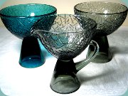 Elme Sticka dessert bowls and creamer in
                          grey and aqua