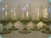 Light greenish low legged glass by Skruf