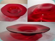 Swedish 50's ruby red dessert dish by
                          Reijmyre