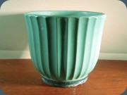 Swedish 30's flower
                          pot Tellus #7 by Ewald Dahlskogh, Bo Fajans