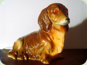 West German 60's long
hair dachshund perfume lamp probably by
Cortendorf