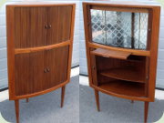 Danish 50's or 60's
                          teak bar cabinet corner cabinet with jalousie
                          doors