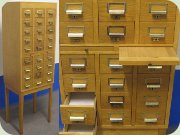 Kartotek arkivbyrå i
ek från bibliotek, troligen 40-tal