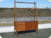 Swedish 50's bookshelf
                          with cabinet and drawers