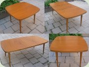 Teak dining table with extension leaves,
                          Threemen